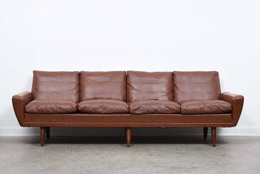1960s four seat leather sofa by G. Thams