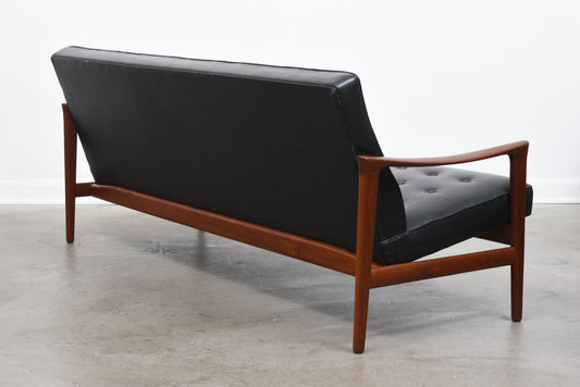 1950s Swedish three seat teak sofa