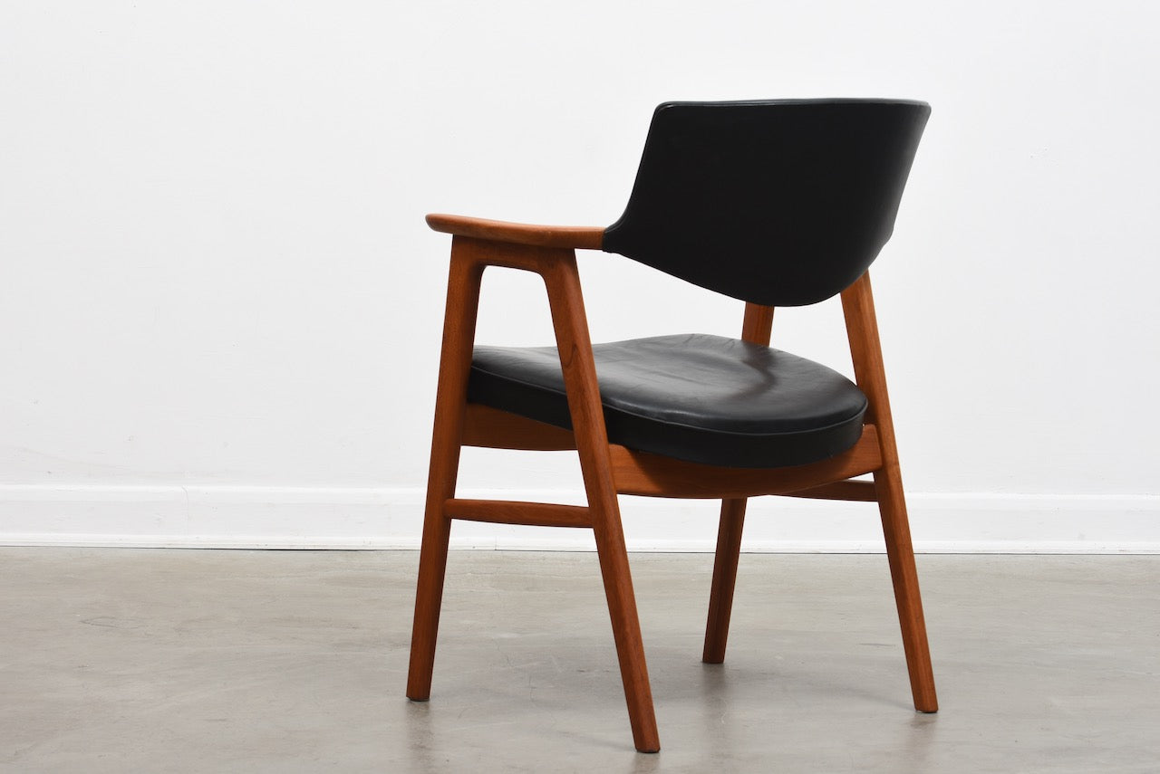 1960s teak + leather armchair by Erik Kirkegaard